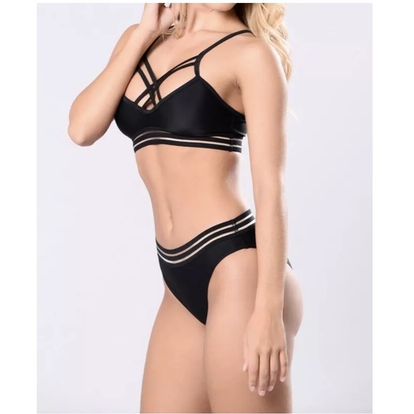 Fashionova Black Mesh Bikini Set - Picture 2 of 15
